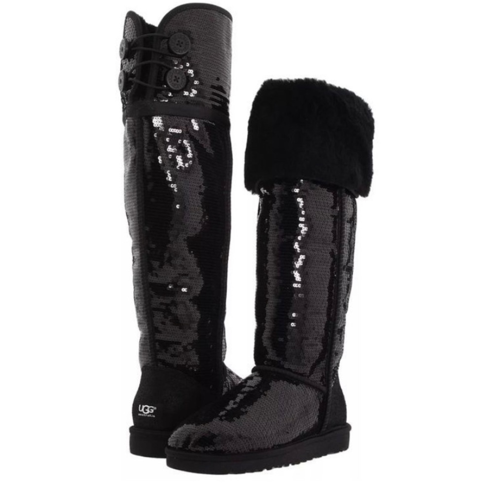 Sequined over the knee Black UGG Boots. Worn a few times…in great condition